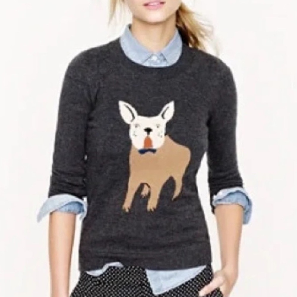 J CREW FRENCH BULLDOG SWEATER